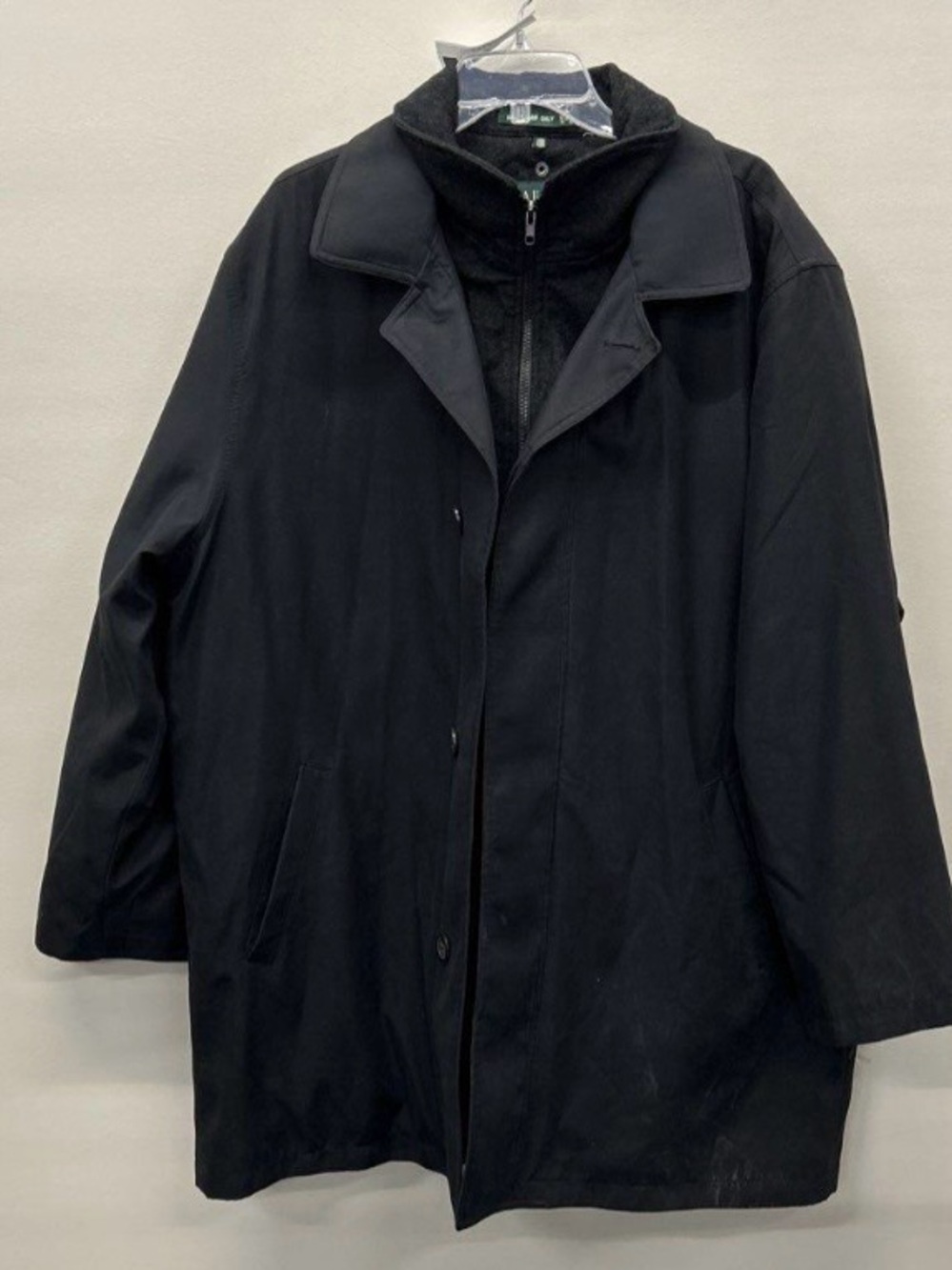 Lauren Ralph Lauren Black Full-Zip Double
Collar Car Coat Jacket Size 48R
